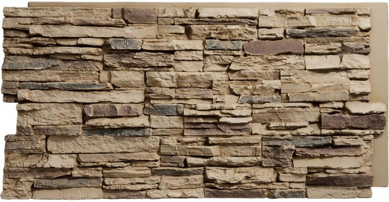 Ekena Millwork EverStone Canyon Ridge Faux Stone Panel, 45 3/4"W x 24 1/2"H x 1 1/4"D, Adobe Color - Image 1